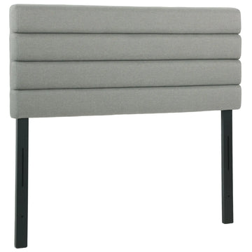 Tête de lit 140 cm réglable en hauteur, design moderne gris dans une chambre à coucher