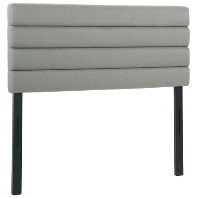 Tête de lit 140 cm réglable en hauteur, design moderne gris dans une chambre à coucher