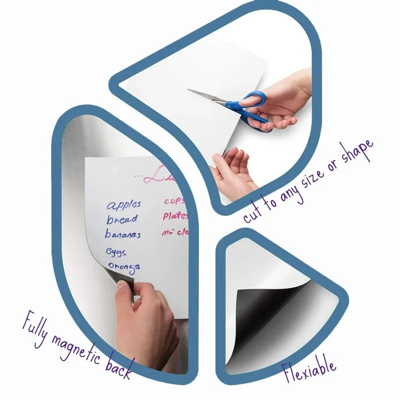 tableau blanc magnétique flexible aimants autocollants effaçables liste épicerie notes réfrigérateur stylos magnétiques blanc