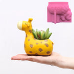 moule silicone cache plantes animaux girafe éléphant écureuil décoratif adhésif succulente figurines opaques