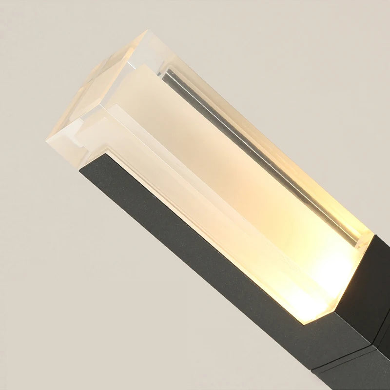 lumière solaire moderne noire ip65 40cm 60cm led jardin extérieur