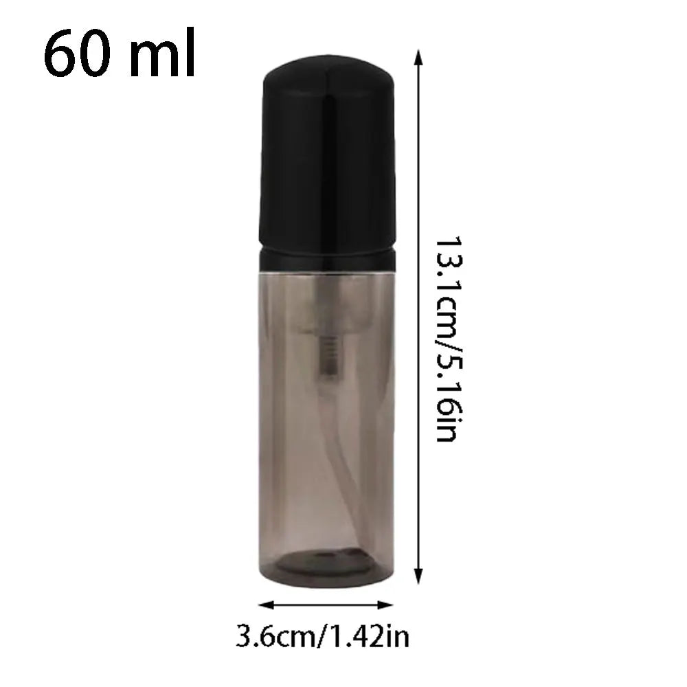 flacon pompe mousse vide 60 ml transparent doré rayures noires distributeur savon voyage rechargeable