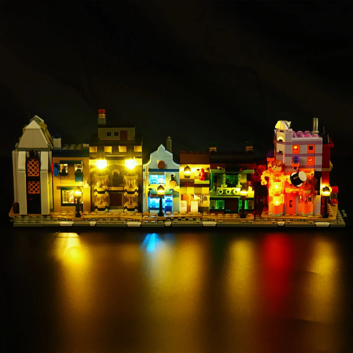 maquette ville lego multicolore led lumiere usb câble instructions classique magasin magie