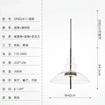 suspension lumineuse moderne transparente noir minimaliste led pendentif simple salle manger cuisine bar restaurant