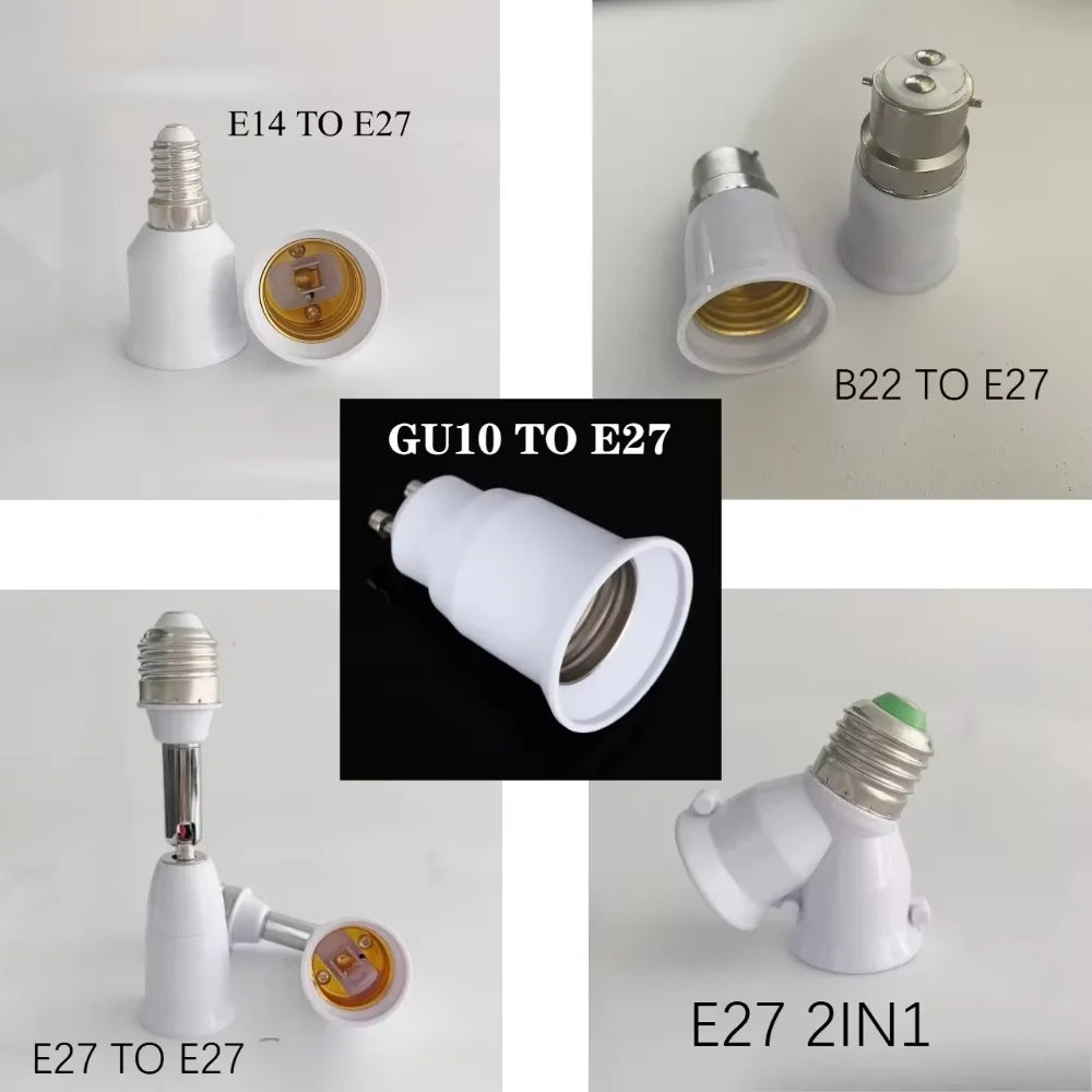 adaptateur culot e27 blanc moderne adhésif extension lampe deux têtes abs métal certification