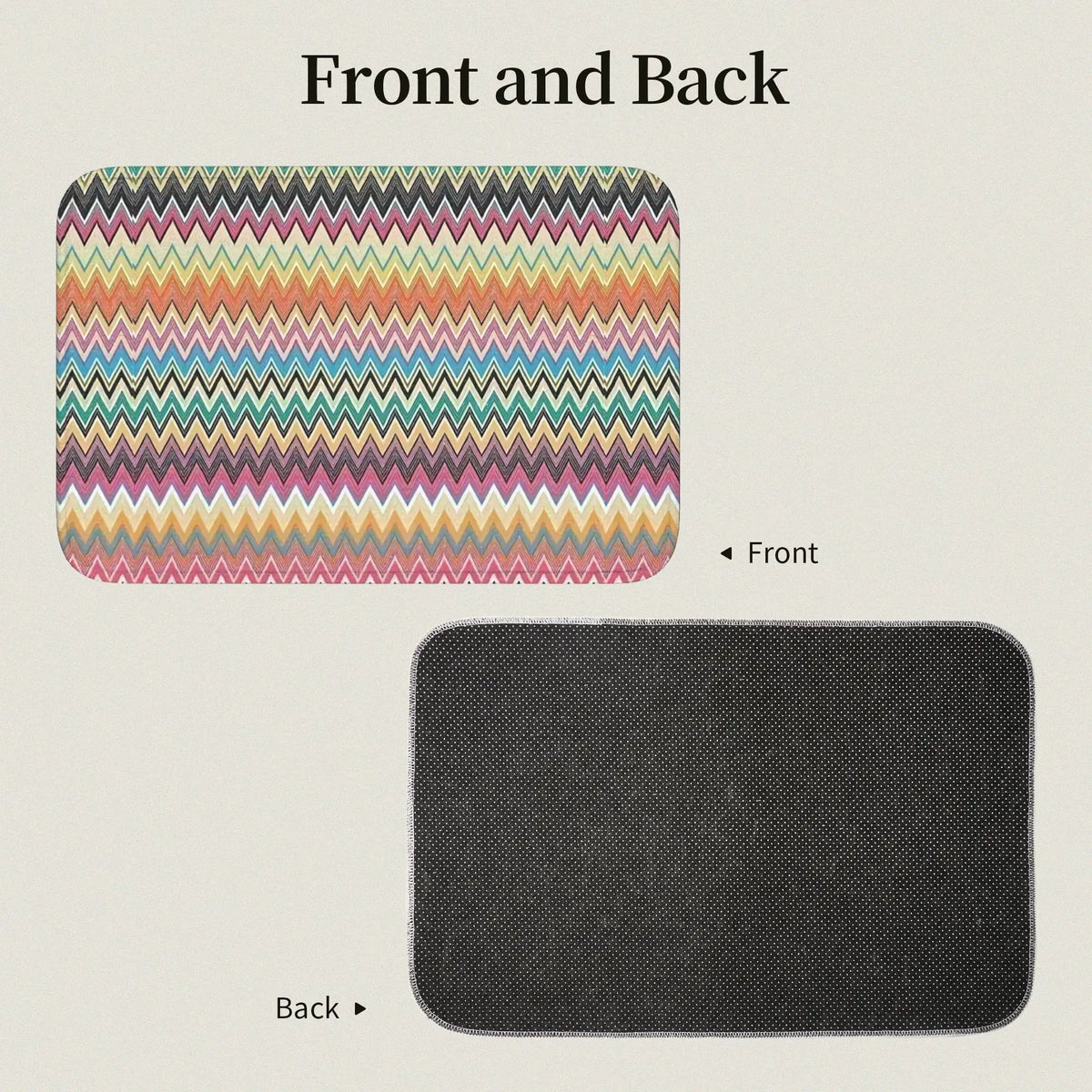 tapis moderne multicolore zigzag antidérapant polyester extérieur intérieur bain chambre