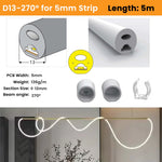 manchon silicone flexible diffuseur ruban led smd cob blanc moderne étanche éclairage intérieur