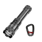 lampe torche tactique led rechargeable usb puissante longue portée camping pêche extérieure noire robuste