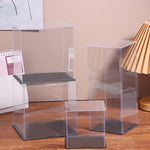 boîte rangement transparente acrylique vitrine présentation jouets objets collection plastique noir moderne