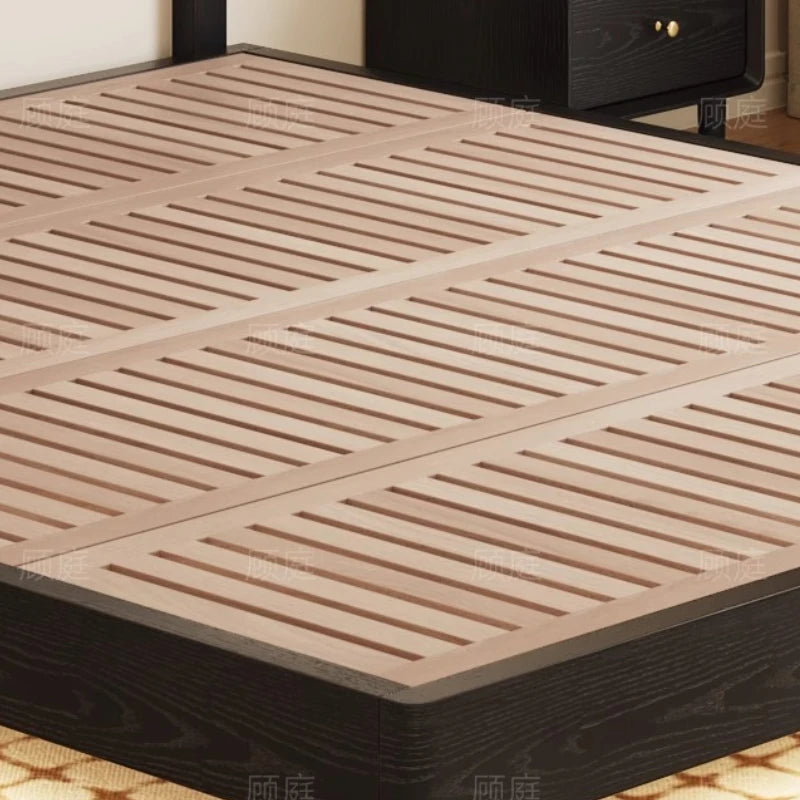 lit moderne bois noir tissu cuir véritable 180x200cm tête lit matelas