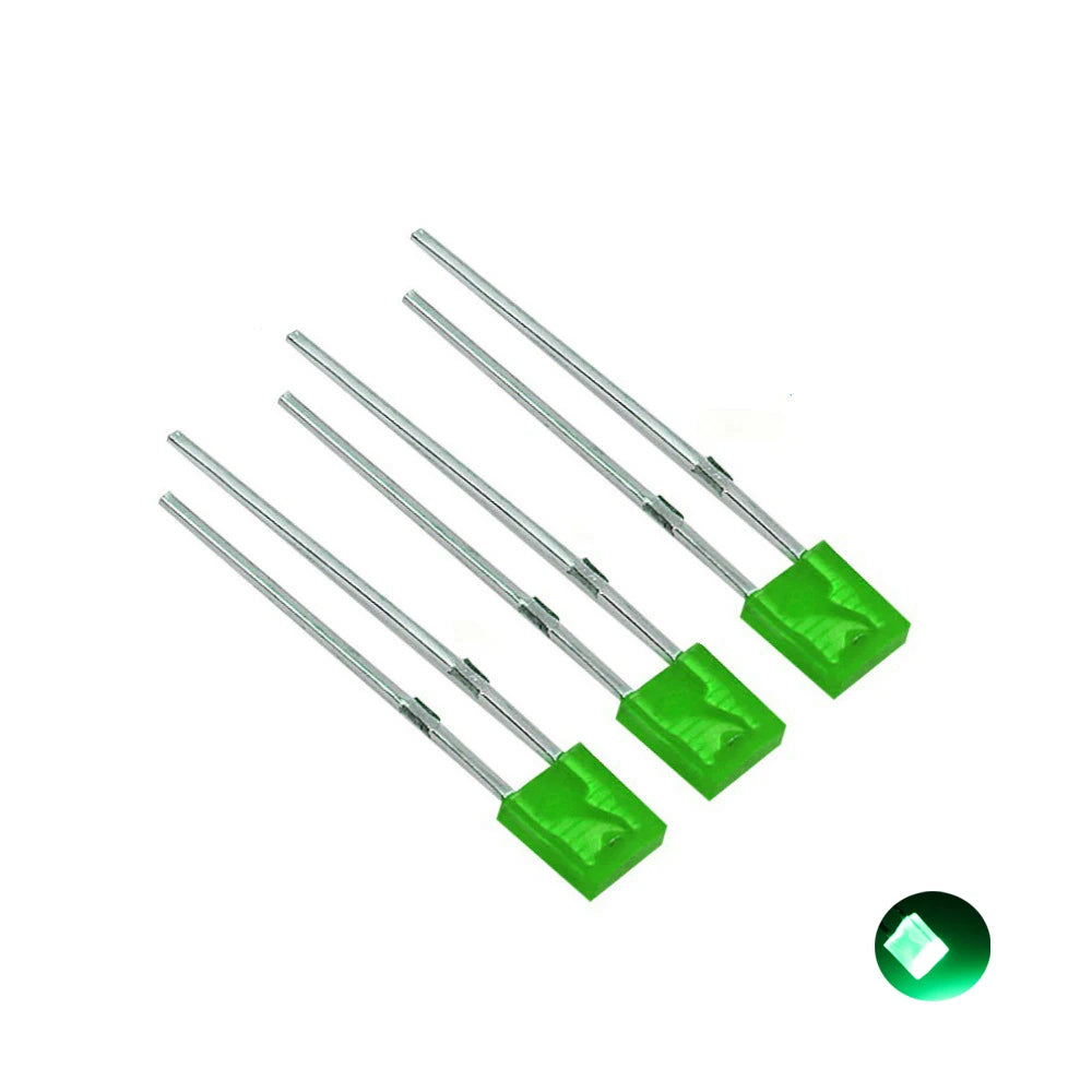 diodes led bleu vert jaune rouge blanc 2x5x7mm opaques mat standard 100 pieces
