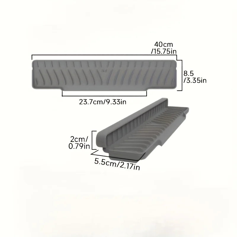 tapis drainage évier silicone gris moderne éponge vaisselle assiettes bols séchage respectueux environnement