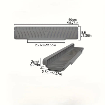 tapis drainage évier silicone gris moderne éponge vaisselle assiettes bols séchage respectueux environnement