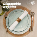 serviettes papier blancs absorbantes modernes jetables pliées fêtes événements mariage