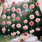 décoration mariage guirlande fleurs artificielles rose romantique intérieur extérieur festive