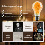 ampoules filament spirale dorée retro or noir opalescent e27 2200k 22w 20000h
