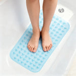 tapis bain antidérapant pvc ventouses trous drainage moderne gris blanc