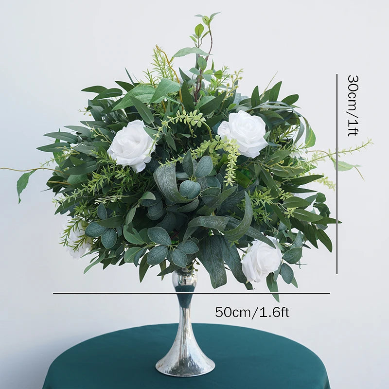 arche décorative fleurs artificielles feuillage vert mariage anniversaire baby shower extérieur table centerpiece naturel