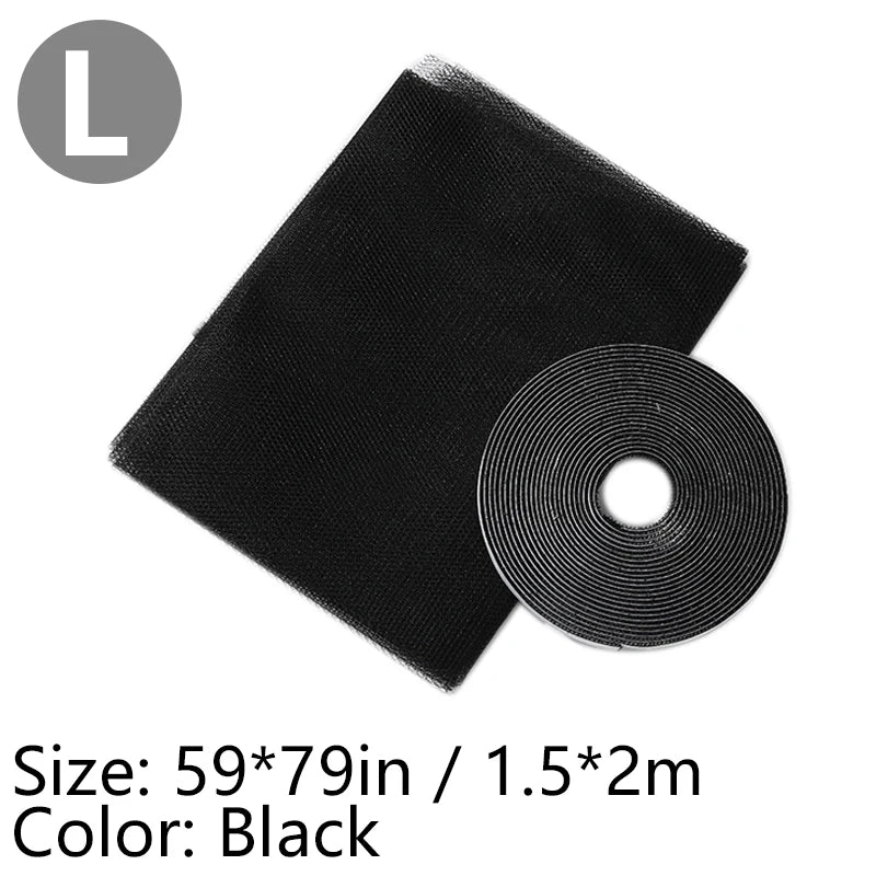 filet anti moustiques noir maille fine velcro extérieur maison camping voyage moderne