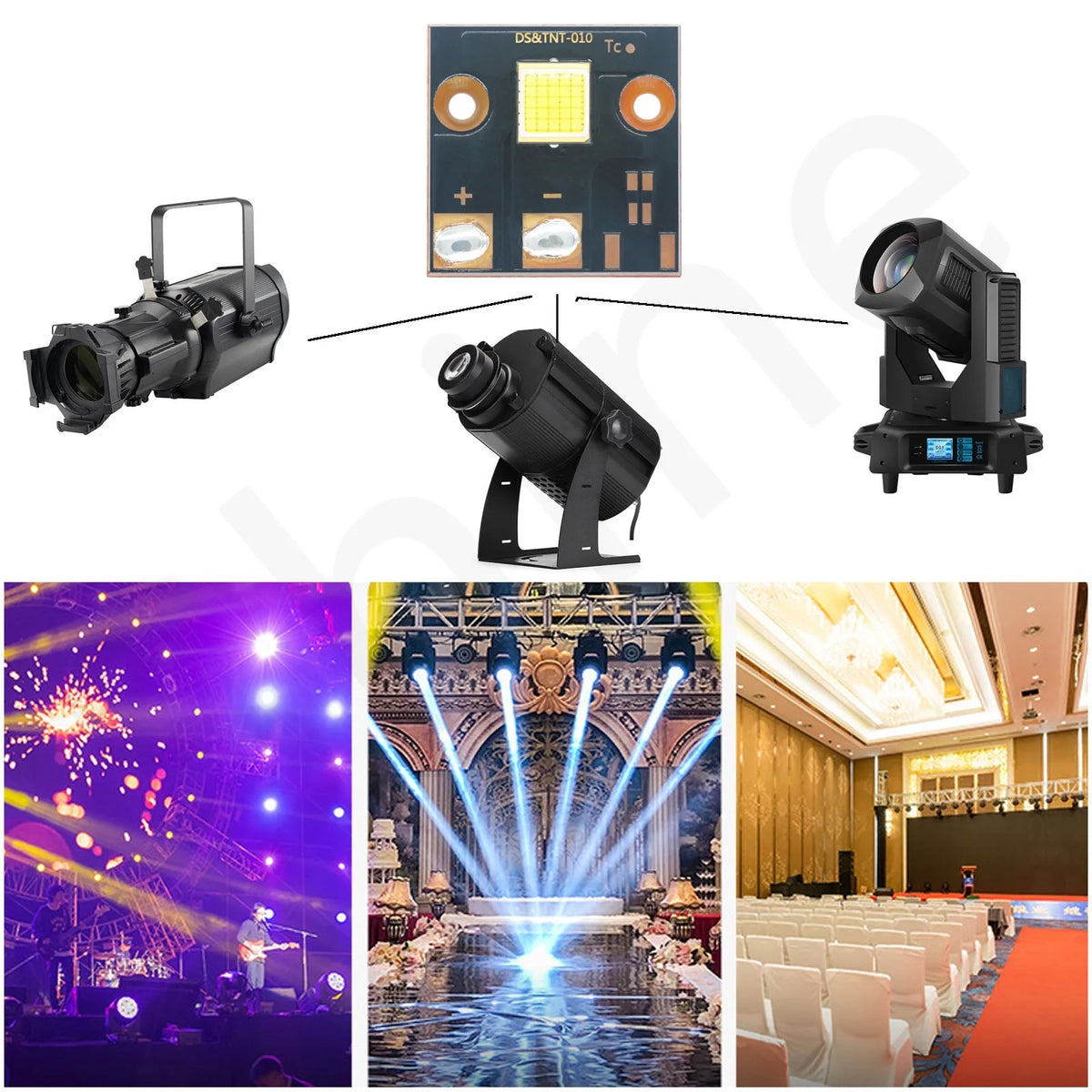 lumière led scénique froide blanc 100w 400w moderne technologie connecteur électrique