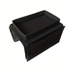 organisateur canapé plateau poches rangement moderne noir gris tissu texturé respectueux environnement