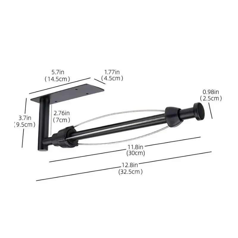 porte serviettes enroulable acier inoxydable noir moderne plaque fixation rondelle cuisine
