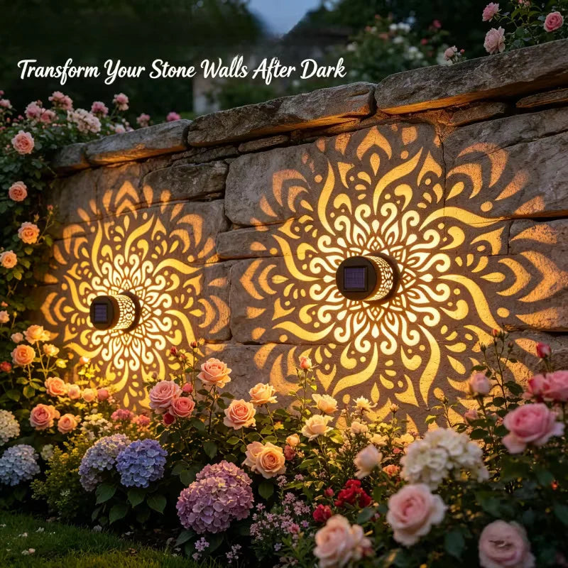 lampe solaire décorative moderne noire dorée floral ajouré ip44 autonome contemporaine