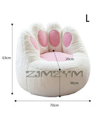 siège enfant fauteuil blanc rose poilu coussin patte coussinet ludique décontracté chambre enfants assis