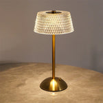 lampe table or transparent moderne veilleuse tactile rechargeable led base solide élégante chambre