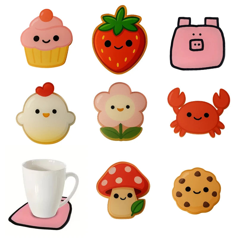 coasters animaux cartoon opaques vase transparent tasse thermos diffuseur