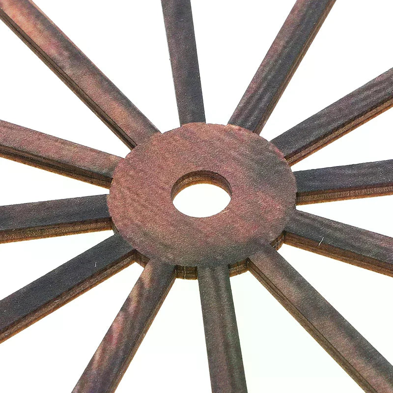 décoration murale bois rustique vintage marron clair rayons symétriques 30cm 25cm 20cm