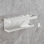 étagère mural moderne aluminium noir clips cheveux organisation salle bain cheveux brosse parfum