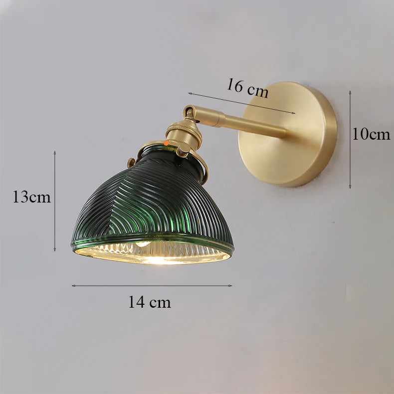 lampe murale or transparent moderne interrupteur rayures horizontales verre chambre cuisine étude