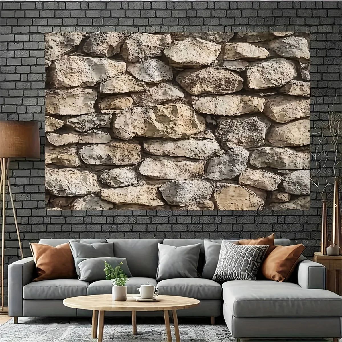 papier peint mur rustique pierres naturelles beige gris anniversaire mariage baptêmeextérieurintérieur