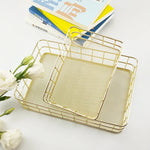 paniers rangement métal or rose gold maille fine moderne minimaliste respectueux environnement multifonctionnels