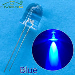 diodes led mixte bleu vert rouge jaune blanc orange rose 10mm rond transparent 50pcs