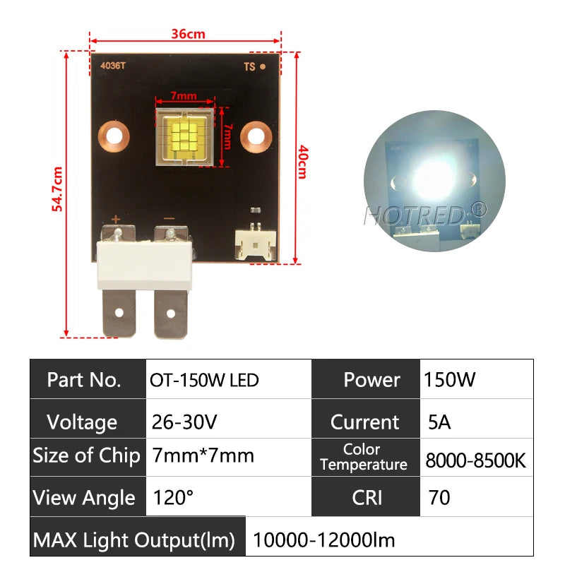 puce led 40w 60w 80w 120w 150w 300w 400w noir carré points dorés moderne