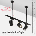 système rail led noir moderne connecteurs rails modulables éclairage intérieur salon