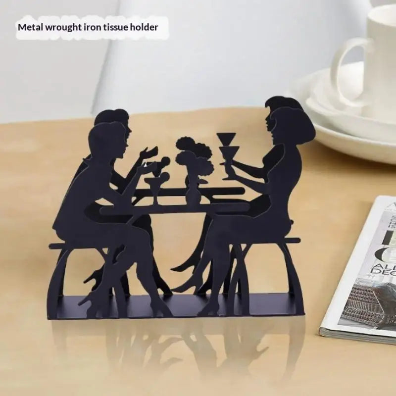 porte serviettes moderne noir blanc papillon papier opacité décoratif tiroir rangement organisateur table manger