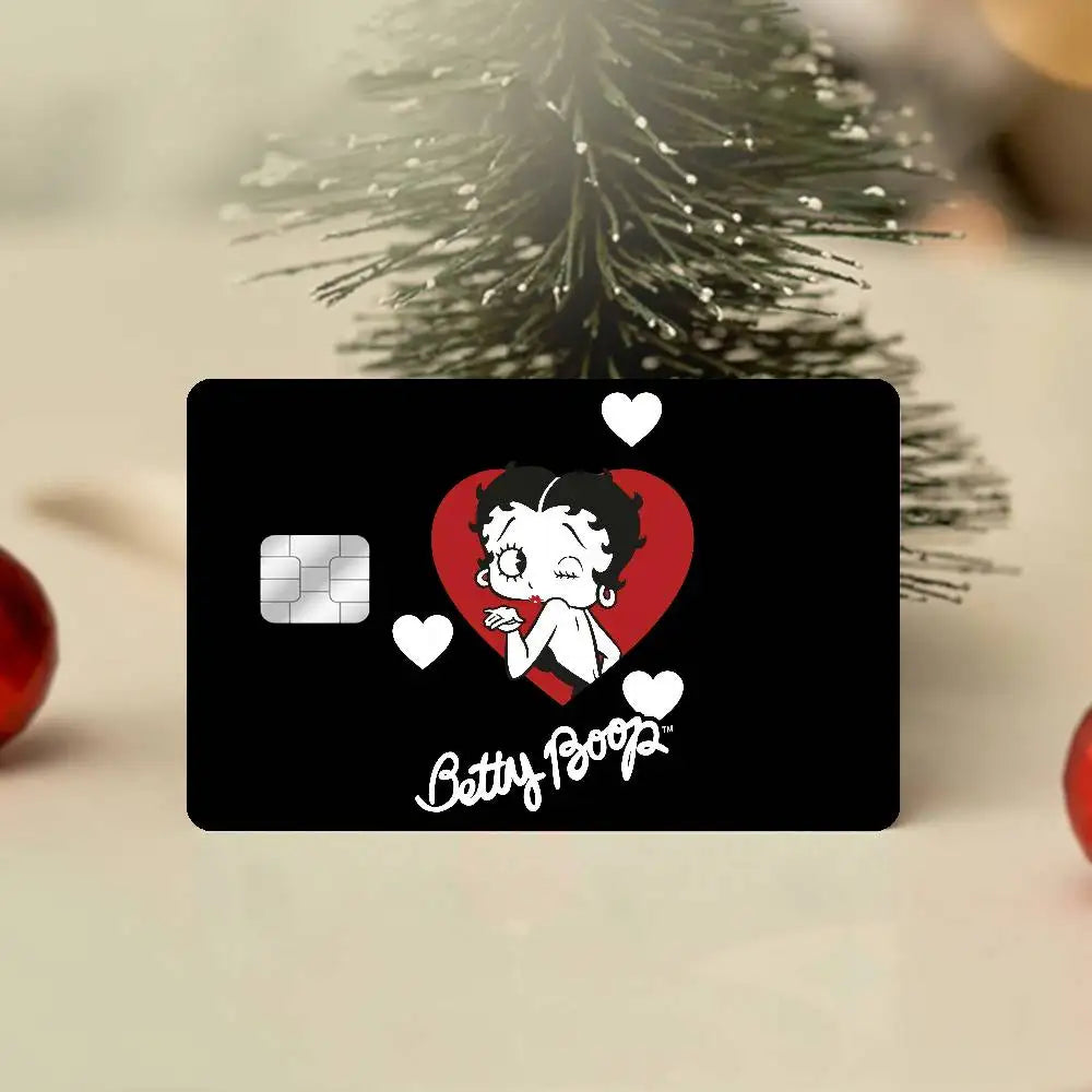autocollants cartes bancaires waterproof dessin animé betty boop romantique rébellions pop art papier adhésif