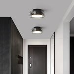 plafonnier led verre cristal noir chrome moderne minimaliste transparent chambre