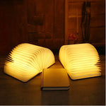 lampe led livre lumineux bois rechargeable enfants pliable anniversaire vacances nocturne atmosphère