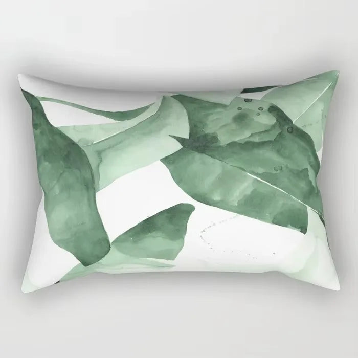 coussin rectangulaire décoratif motif feuilles tropicales fleurs papillons moderne chambre salon maison 30x50cm