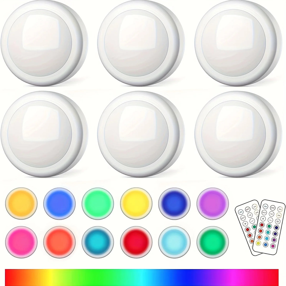 lampe led rechargeable sans fil unités adhésif blanc moderne 16 couleurs changeantes
