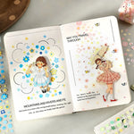 sticker décoratif fleurs multicolores adhésif papeterie scrapbooking enfantin journal craft art