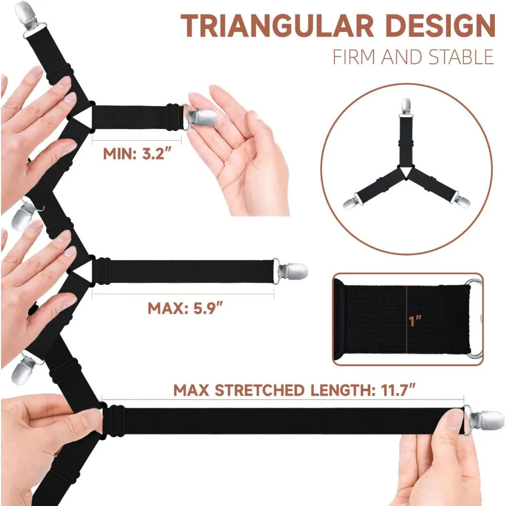 sangles lit élastiques anti dérapage clips métalliques noir bandes ajustables moderne sécurité chambre qualité