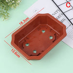 pots plantes vintage rectangulaire octogonal bord décoré couleur rouge brun adultes jardinage utilitaire