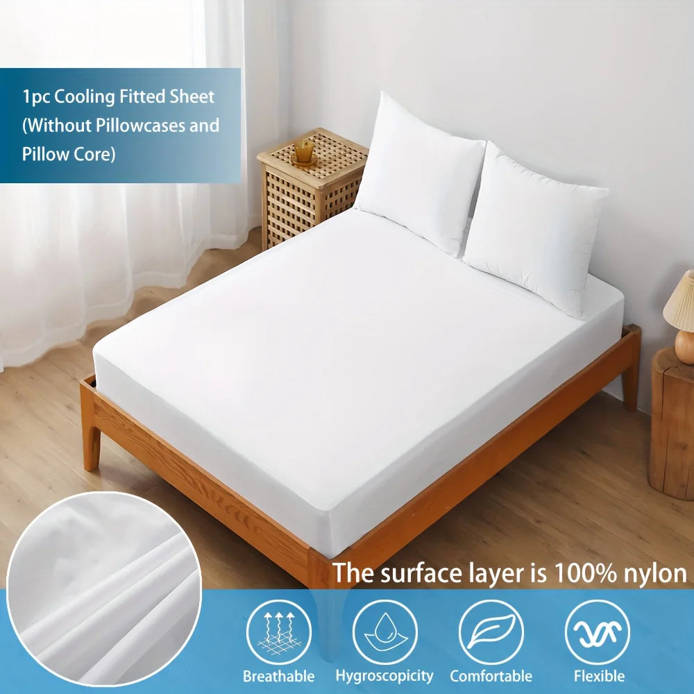 Détail de la surface en nylon du drap-housse pour dormeurs chauds