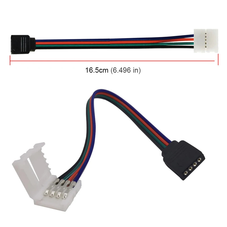 connecteur ruban led rgb noir blanc adhésif cables colorés moderne fonctionnel