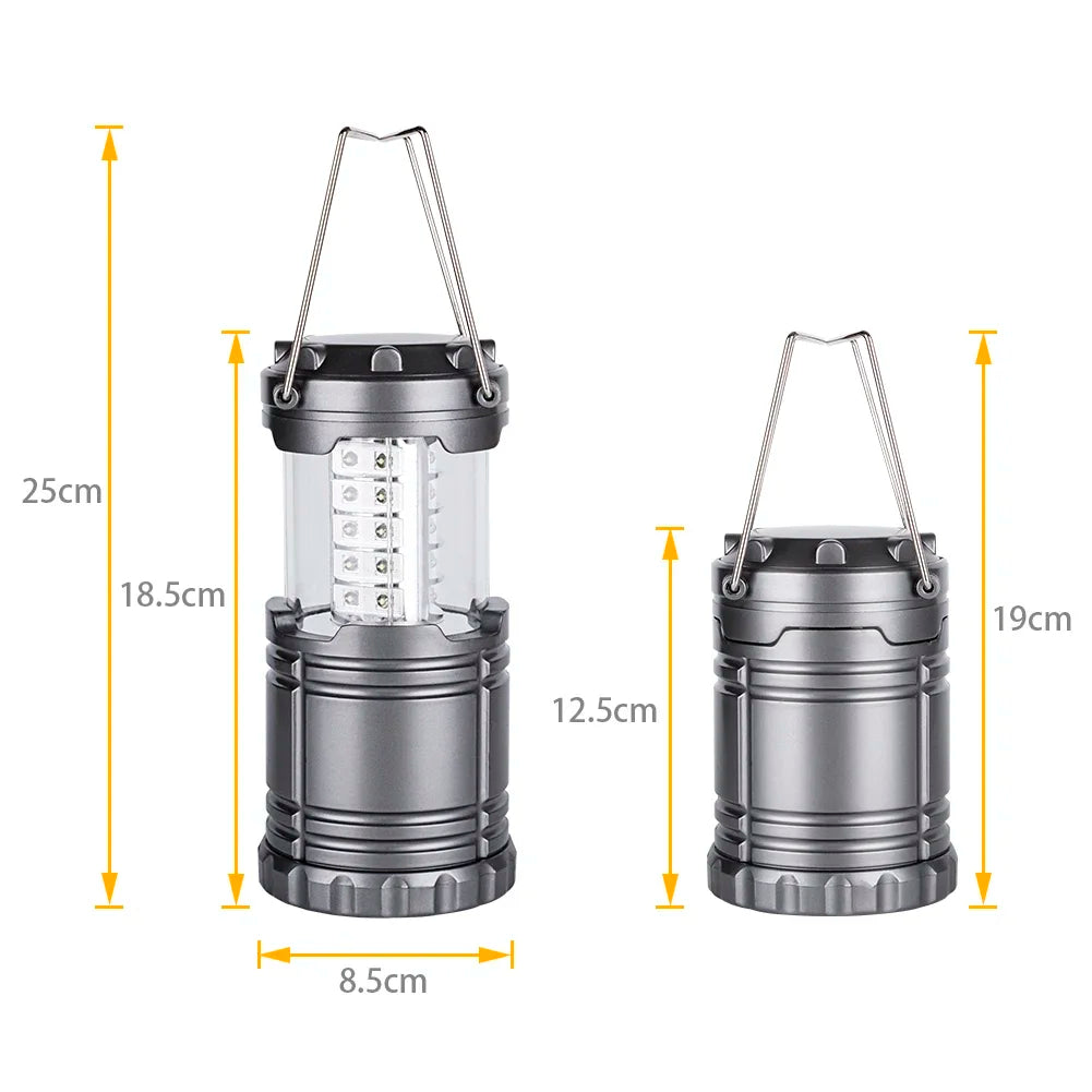 lanterne portable camping moderne transparente led noir gris compact anneau métallique rechargeable
